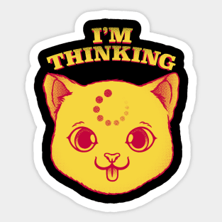 I'm Thinking Funny Cat by Tobe Fonseca Sticker